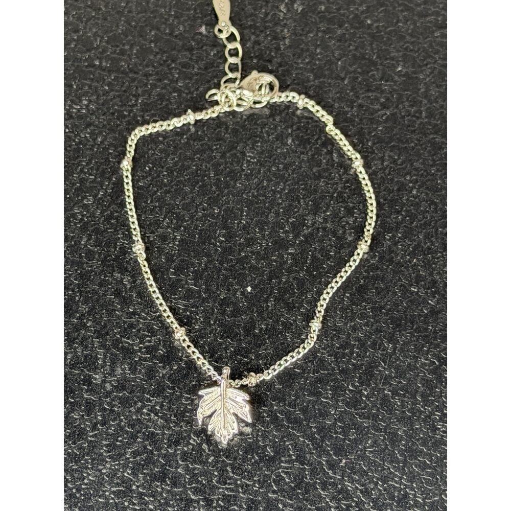925 Sterling Silver Dainty Leaf Bracelet Minimalist